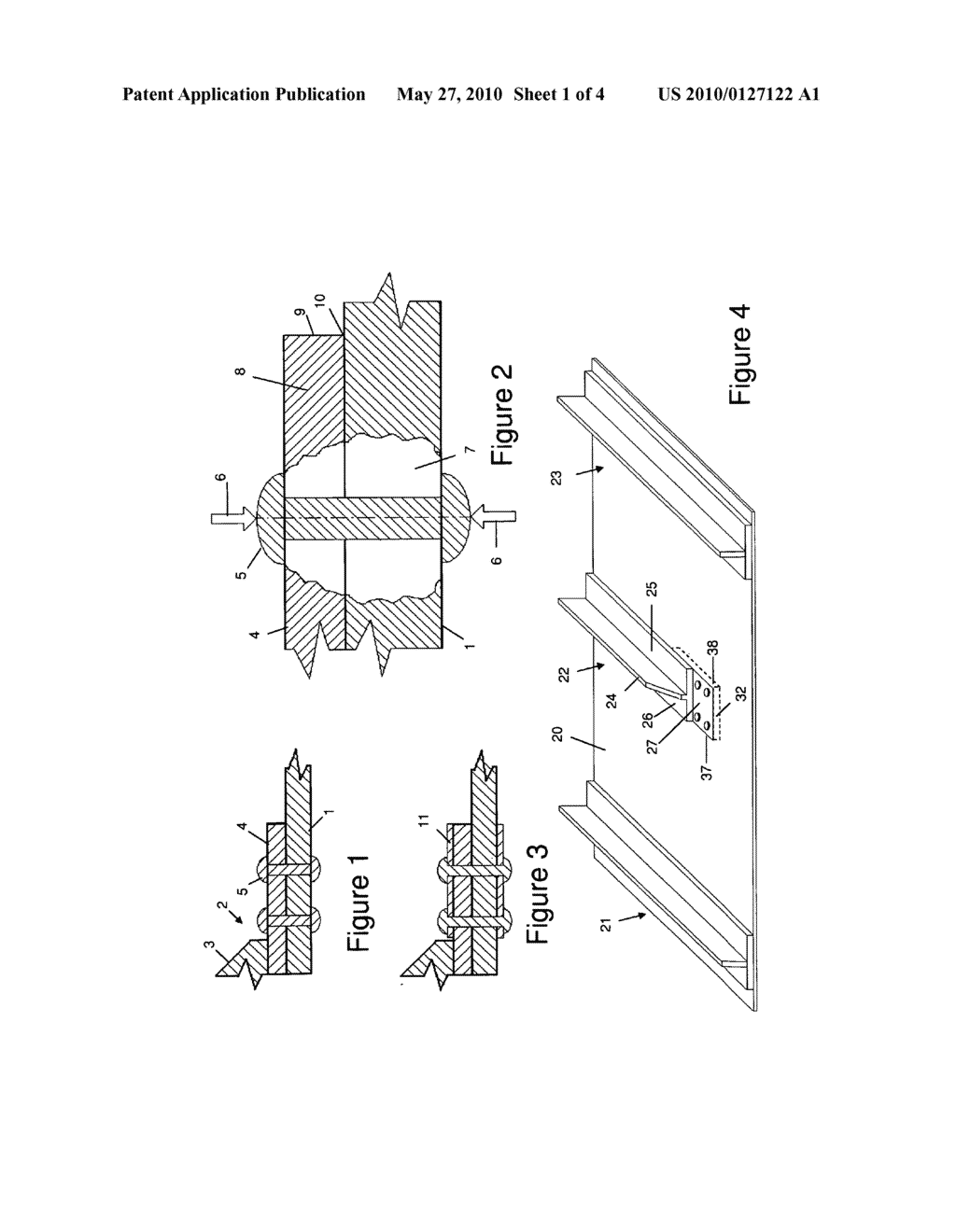 COMPOSITE STRUCTURE COMPRISING A STRINGER WITH A PAD EMBEDDED IN THE RECESS OF A PANEL AND METHOD OF TRANSMITTING FORCES - diagram, schematic, and image 02