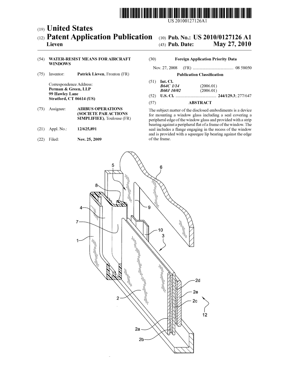 WATER-RESIST MEANS FOR AIRCRAFT WINDOWS - diagram, schematic, and image 01