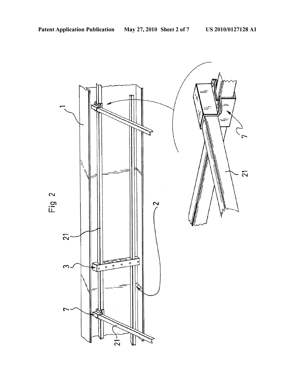 DEVICE FOR MOUNTING NON-DIMENSIONING EQUIPMENT ON THE STRUCTURAL FRAME OF A VEHICLE, VEHICLE FITTED WITH SUCH DEVICE AND MOUNTING METHOD - diagram, schematic, and image 03