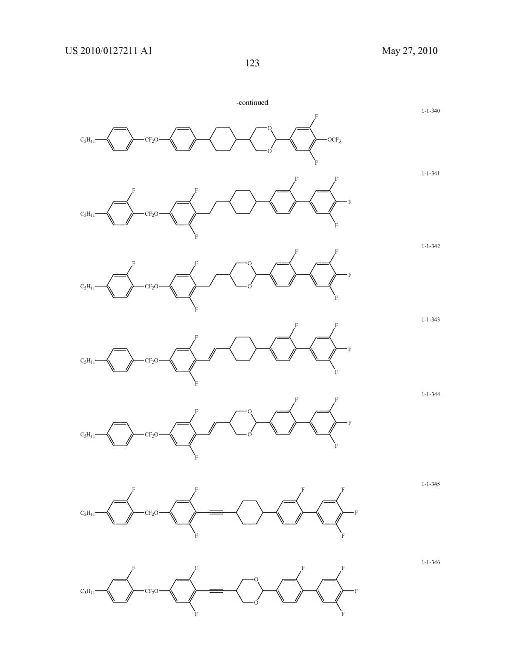 FIVE-RING LIQUID CRYSTAL COMPOUND HAVING CF20 BONDING GROUP, LIQUID CRYSTAL COMPOSITION, AND LIQUID CRYSTAL DISPLAY DEVICE - diagram, schematic, and image 124