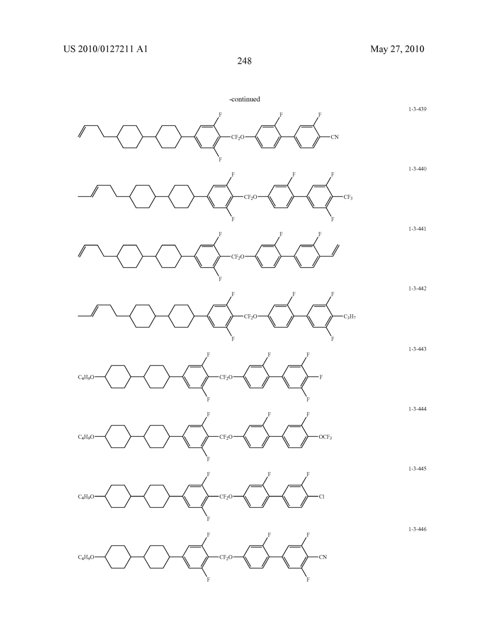 FIVE-RING LIQUID CRYSTAL COMPOUND HAVING CF20 BONDING GROUP, LIQUID CRYSTAL COMPOSITION, AND LIQUID CRYSTAL DISPLAY DEVICE - diagram, schematic, and image 249