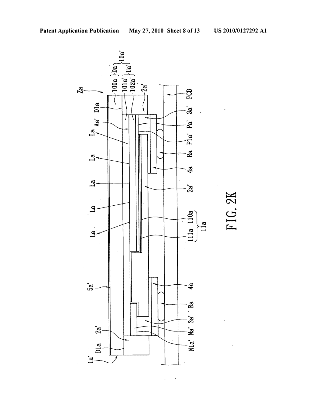 Wafer level led package structure for increasing light-emitting efficiency and method for making the same - diagram, schematic, and image 09