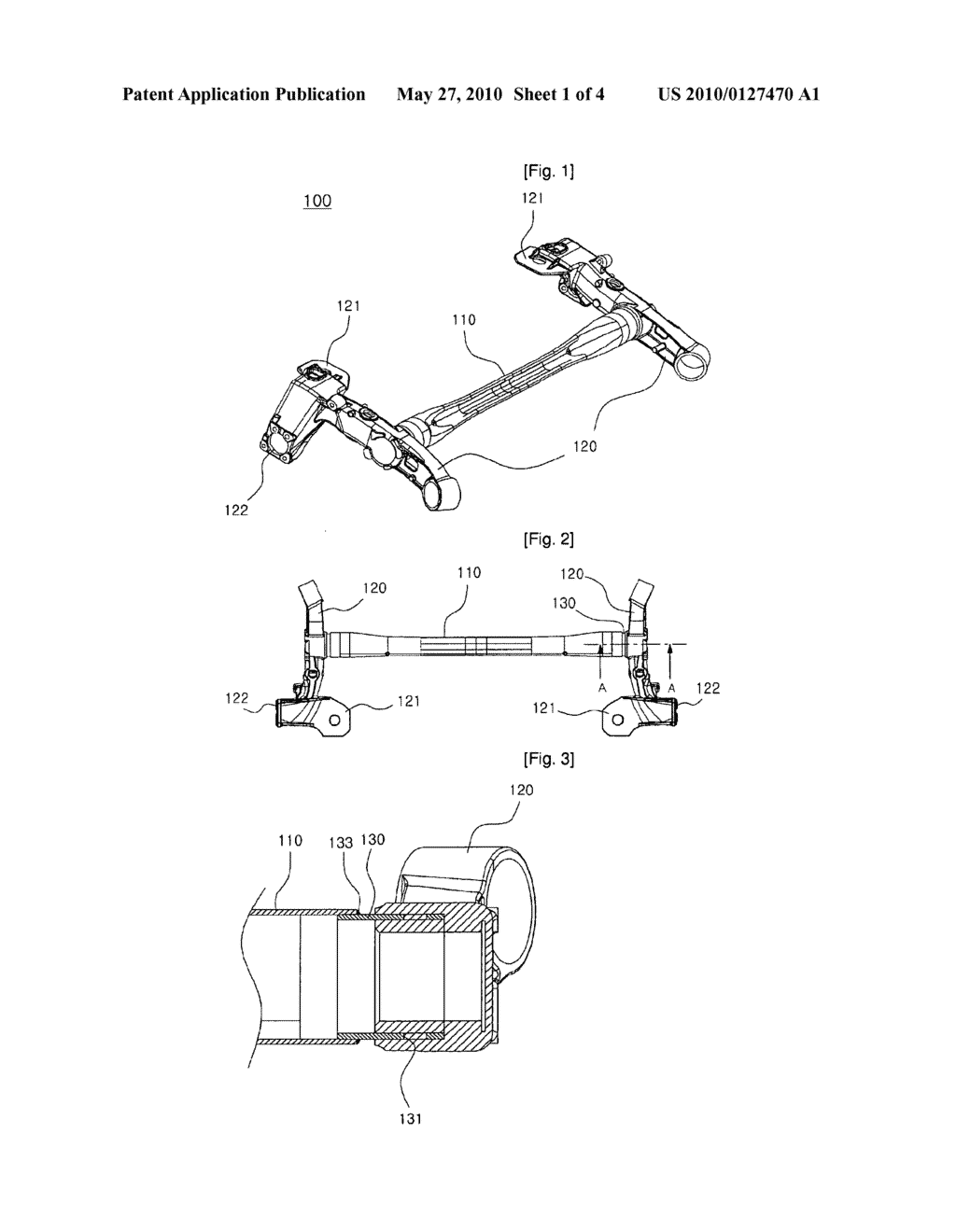 TORSION BEAM AXLE HAVING CONNECTING TUBE BETWEEN TORSION BEAM AND TRAILING ARM - diagram, schematic, and image 02