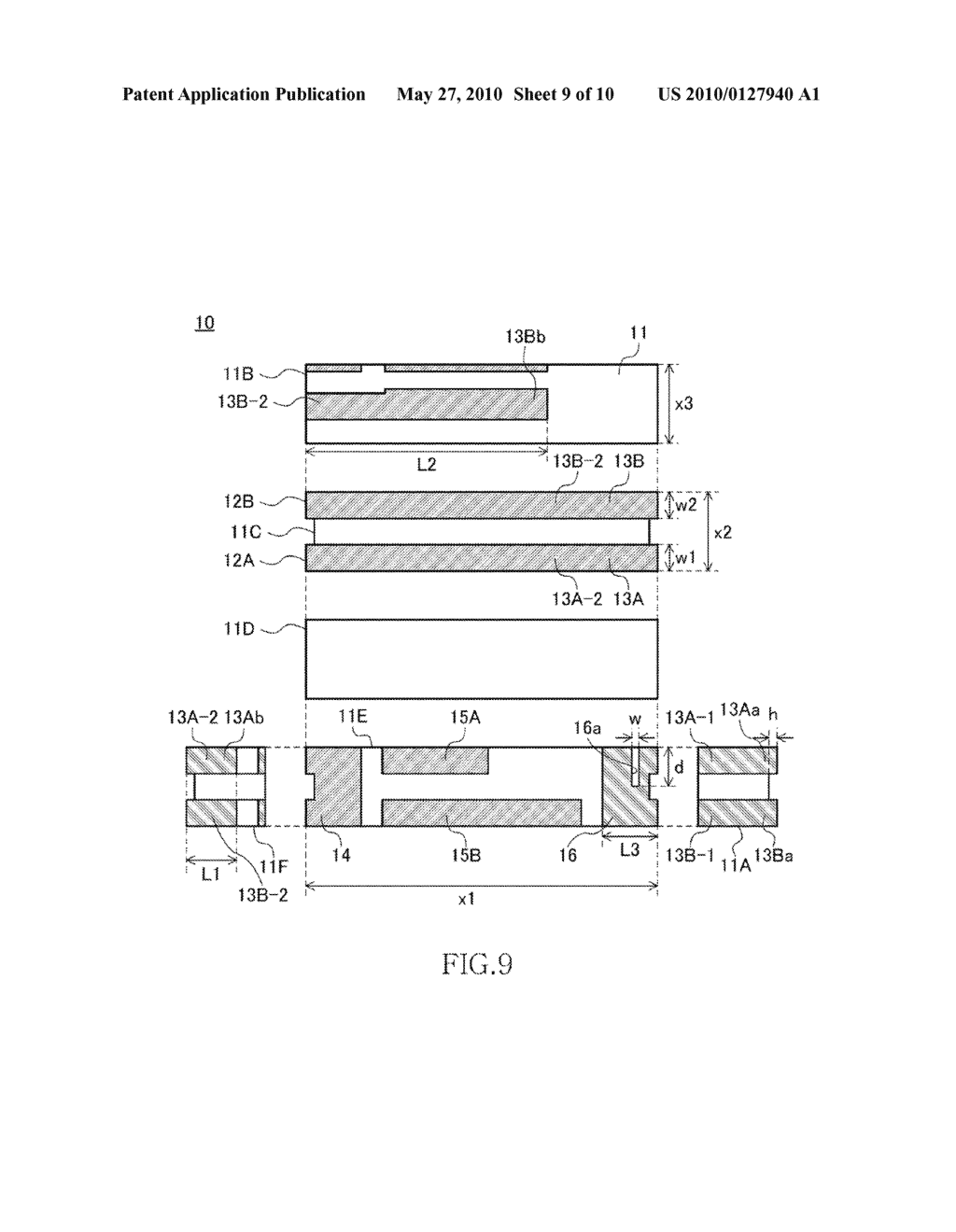 ANTENNA DEVICE, RADIO COMMUNICATION EQUIPMENT, SURFACE-MOUNTED ANTENNA, PRINTED CIRCUIT BOARD, AND MANUFACTURING METHOD OF THE SURFACE-MOUNTED ANTENNA AND THE PRINTED CIRCUIT BOARD - diagram, schematic, and image 10