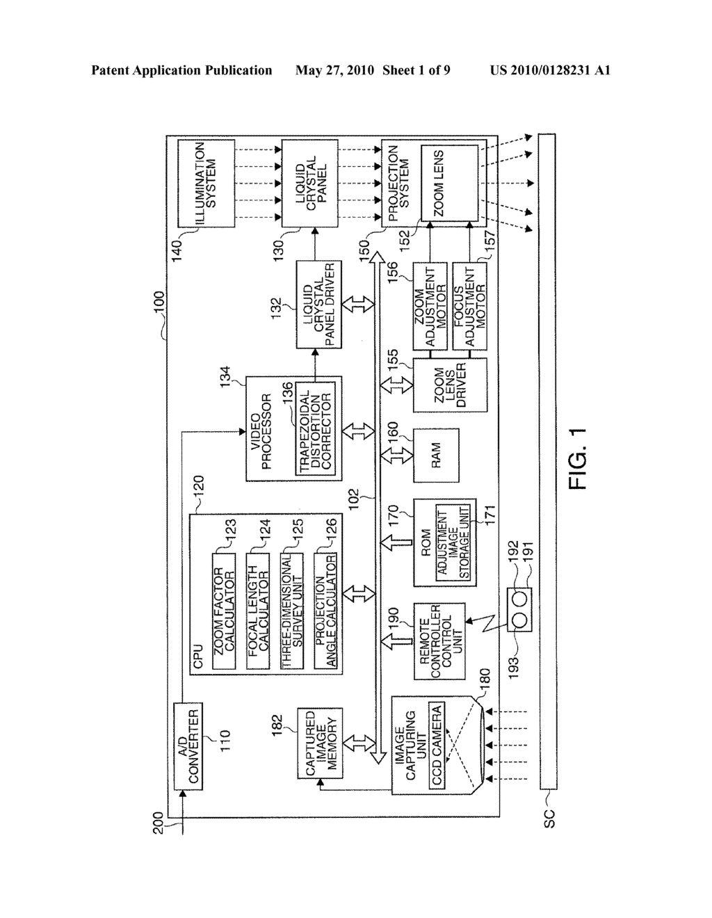 PROJECTION-TYPE DISPLAY APPARATUS AND METHOD FOR PERFORMING PROJECTION ADJUSTMENT - diagram, schematic, and image 02