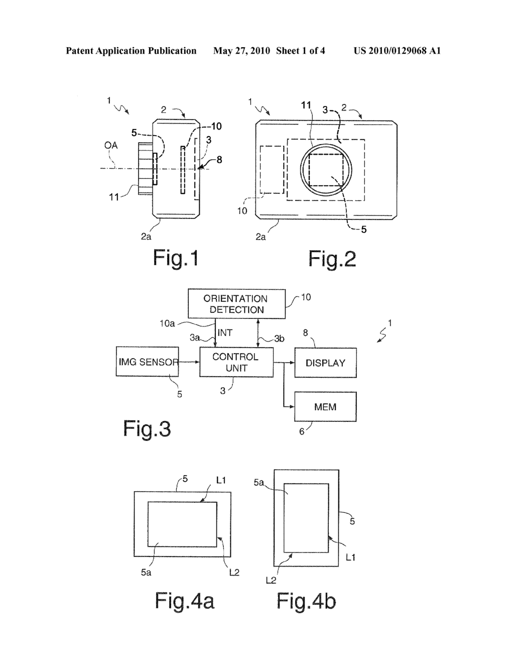 DEVICE AND METHOD FOR DETECTING THE ORIENTATION OF AN ELECTRONIC APPARATUS - diagram, schematic, and image 02