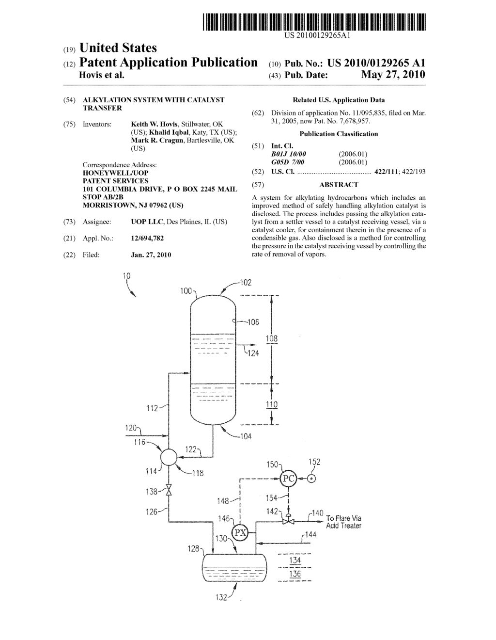 ALKYLATION SYSTEM WITH CATALYST TRANSFER - diagram, schematic, and image 01