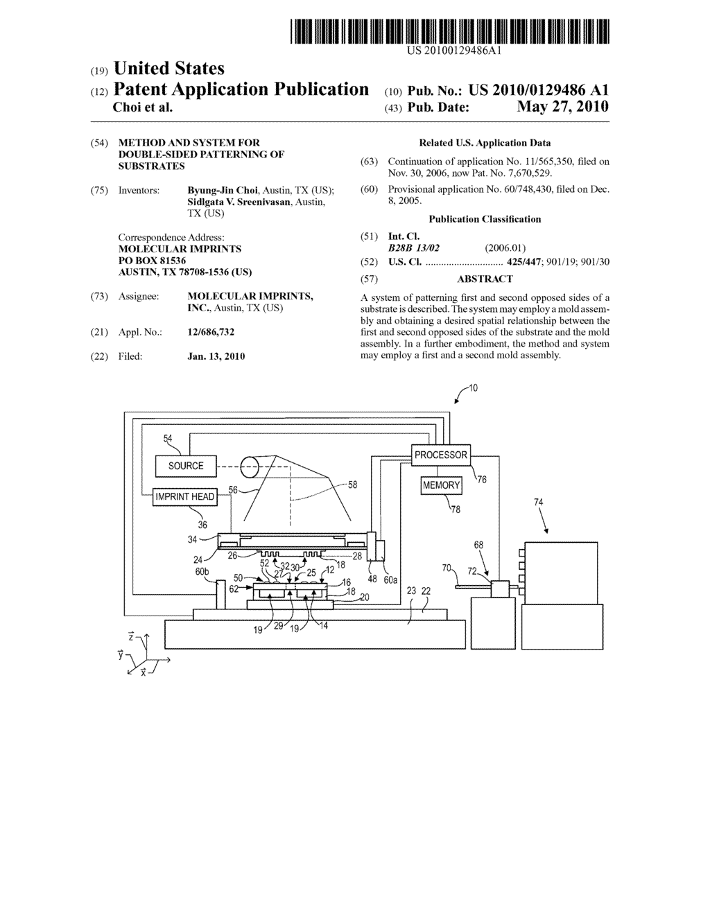 Method and System for Double-Sided Patterning of Substrates - diagram, schematic, and image 01