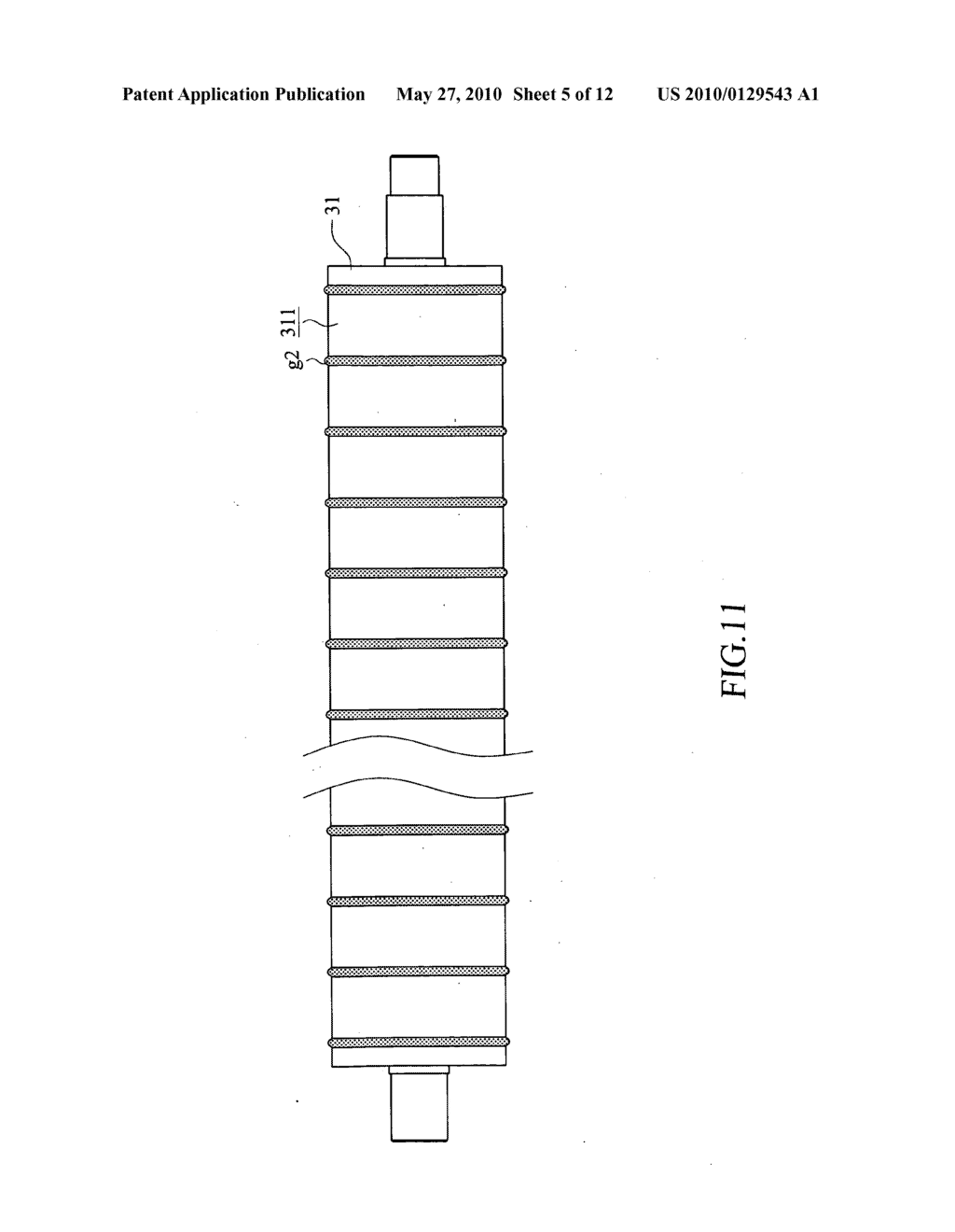 Gluing mechanism incorporating notched glue scraper for use in winding web material and method thereof - diagram, schematic, and image 06