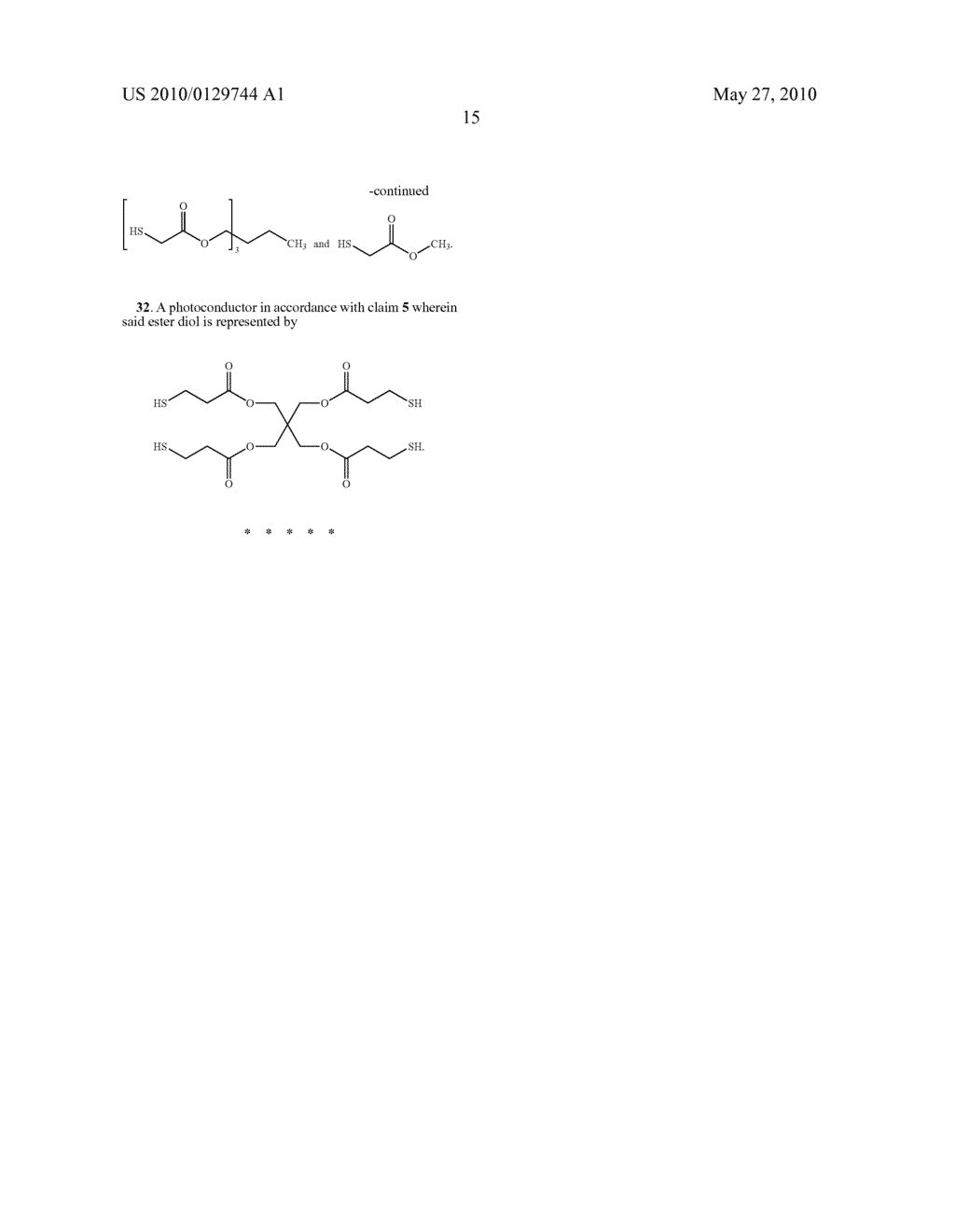 ESTER THIOLS CONTAINING PHOTOGENERATING LAYER PHOTOCONDUCTORS - diagram, schematic, and image 16