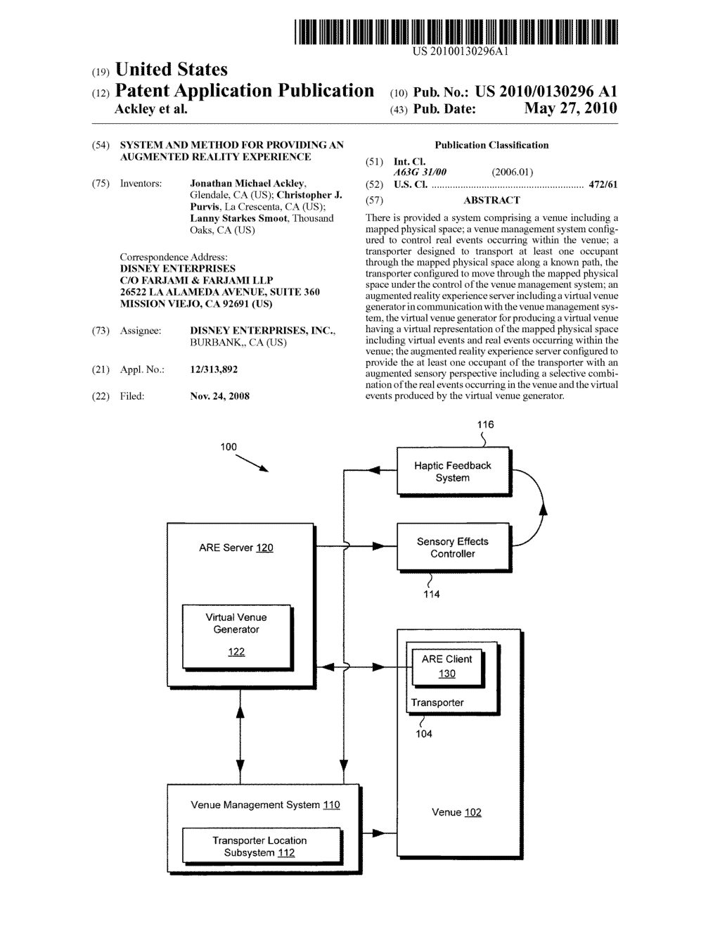 System and method for providing an augmented reality experience - diagram, schematic, and image 01