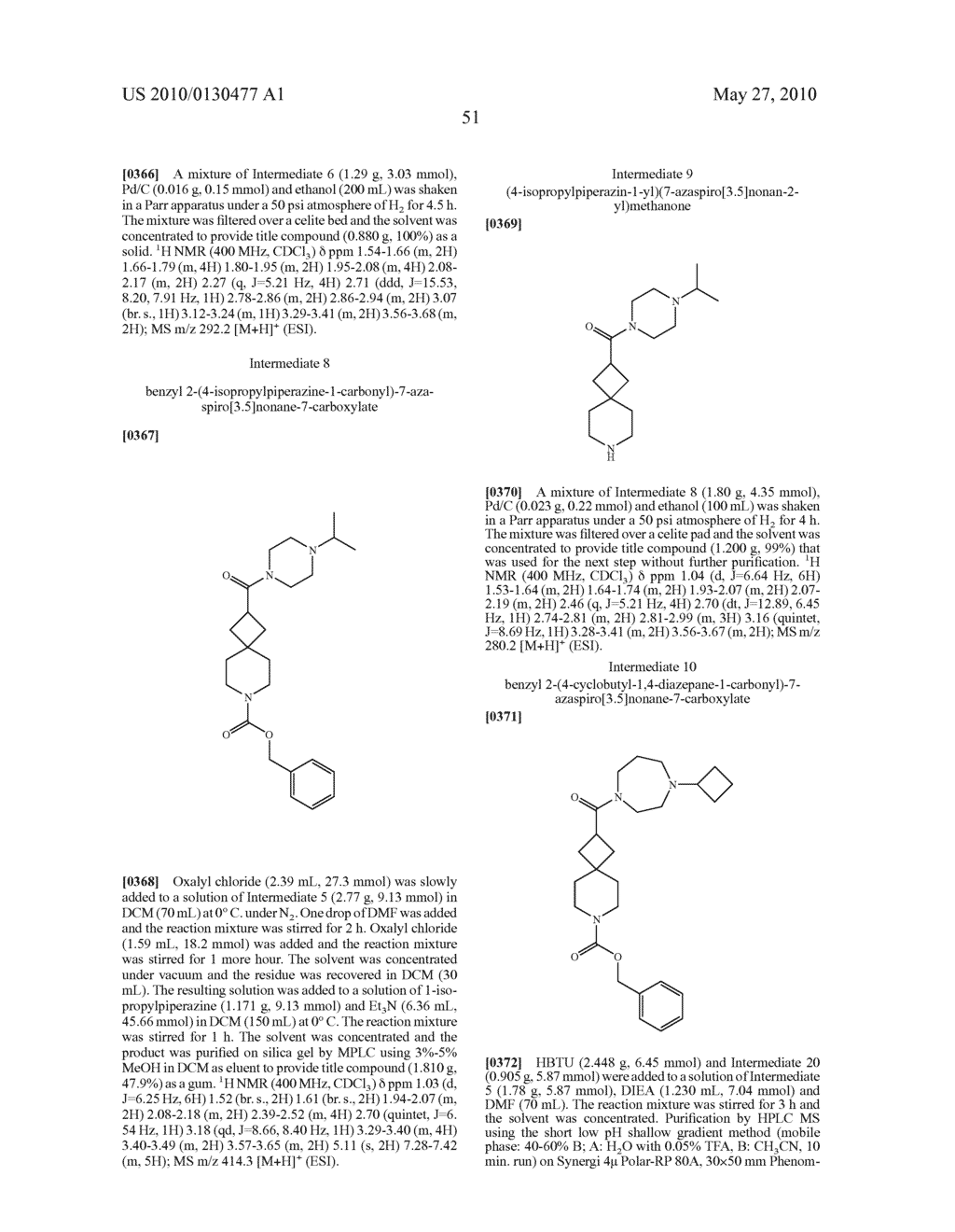 Spirocyclobutyl Piperidine Derivatives - diagram, schematic, and image 52