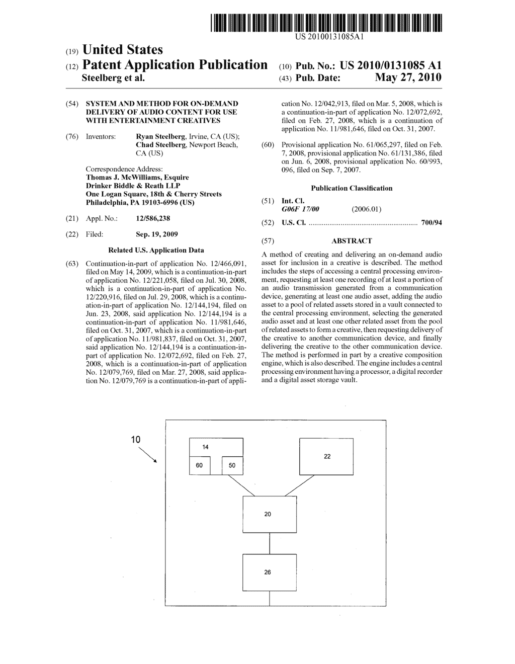 System and method for on-demand delivery of audio content for use with entertainment creatives - diagram, schematic, and image 01