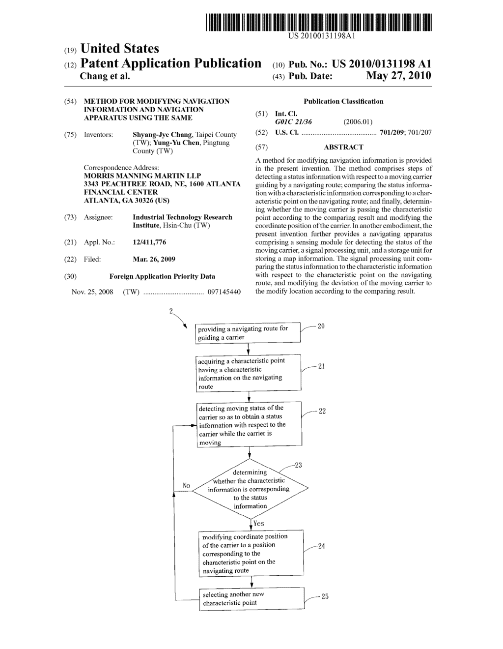 METHOD FOR MODIFYING NAVIGATION INFORMATION AND NAVIGATION APPARATUS USING THE SAME - diagram, schematic, and image 01