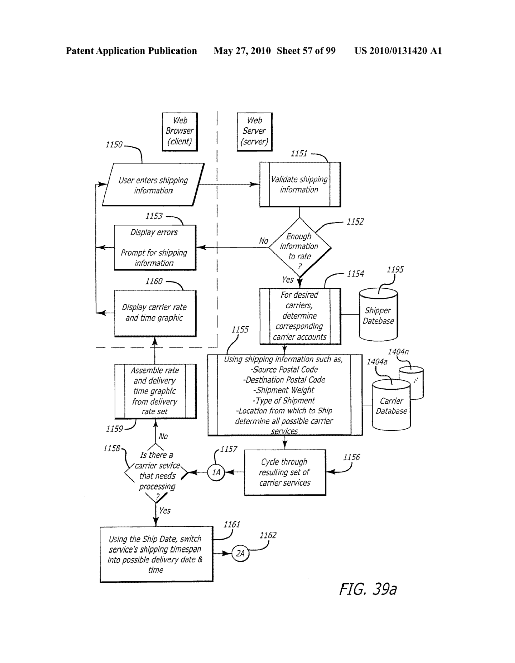 APPARATUS, SYSTEMS AND METHODS FOR ONLINE, MULTI-PARCEL, MULTI-CARRIER, MULTI-SERVICE PARCEL RETURNS SHIPPING MANAGEMENT - diagram, schematic, and image 58