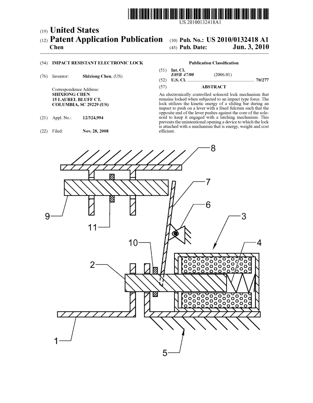 IMPACT RESISTANT ELECTRONIC LOCK - diagram, schematic, and image 01