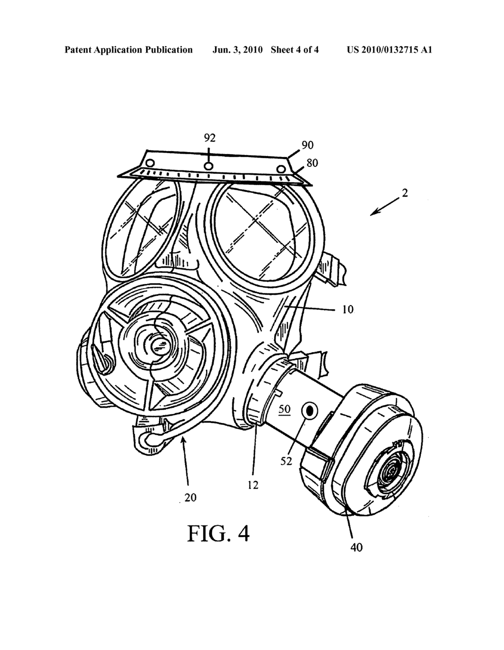 Chemical and biological protection mask - diagram, schematic, and image 05