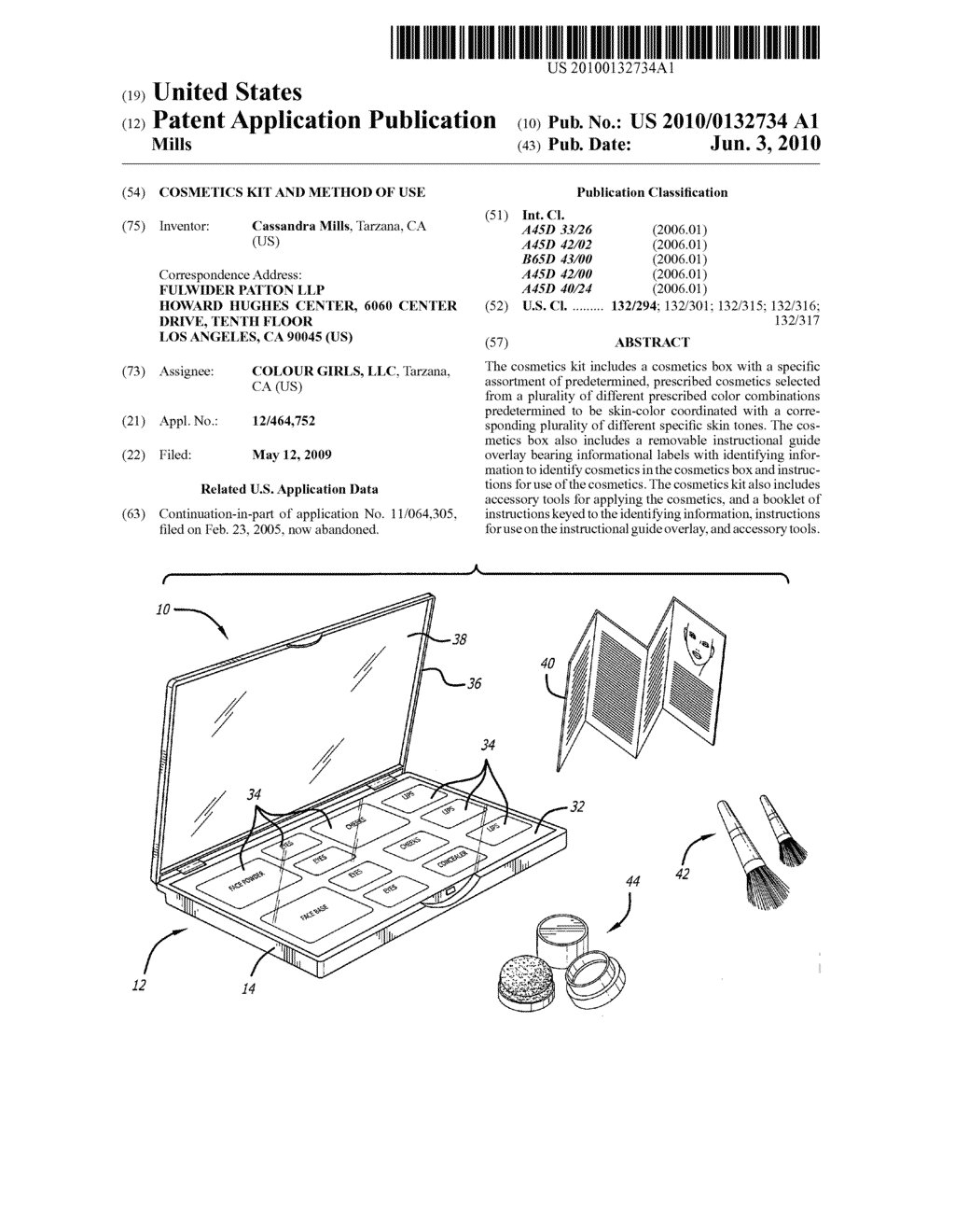 COSMETICS KIT AND METHOD OF USE - diagram, schematic, and image 01