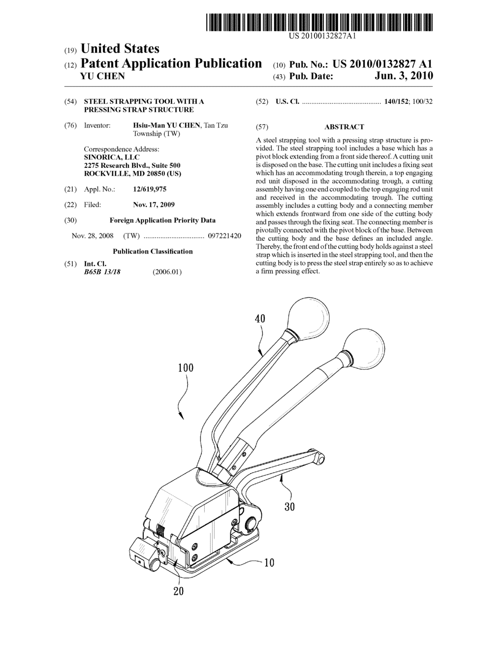 STEEL STRAPPING TOOL WITH A PRESSING STRAP STRUCTURE - diagram, schematic, and image 01