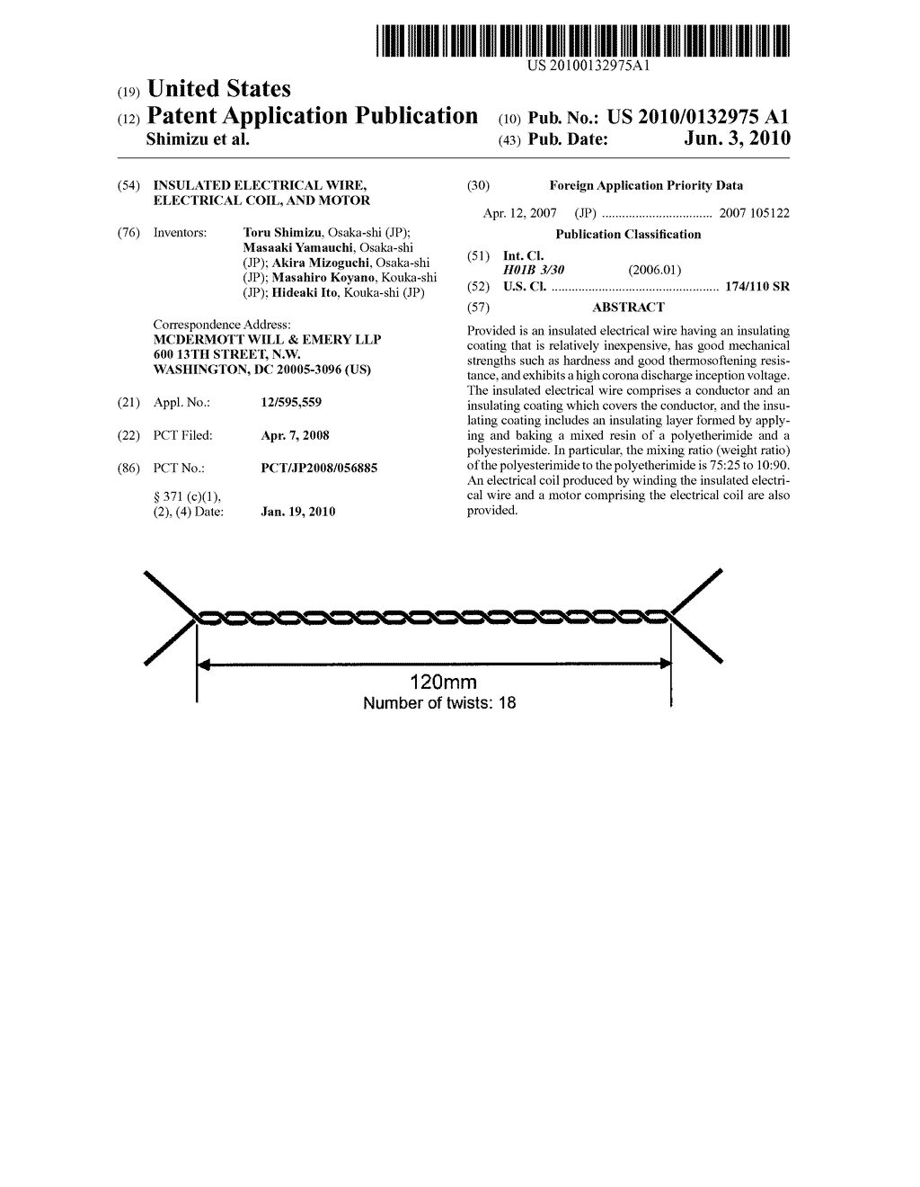 INSULATED ELECTRICAL WIRE, ELECTRICAL COIL, AND MOTOR - diagram, schematic, and image 01