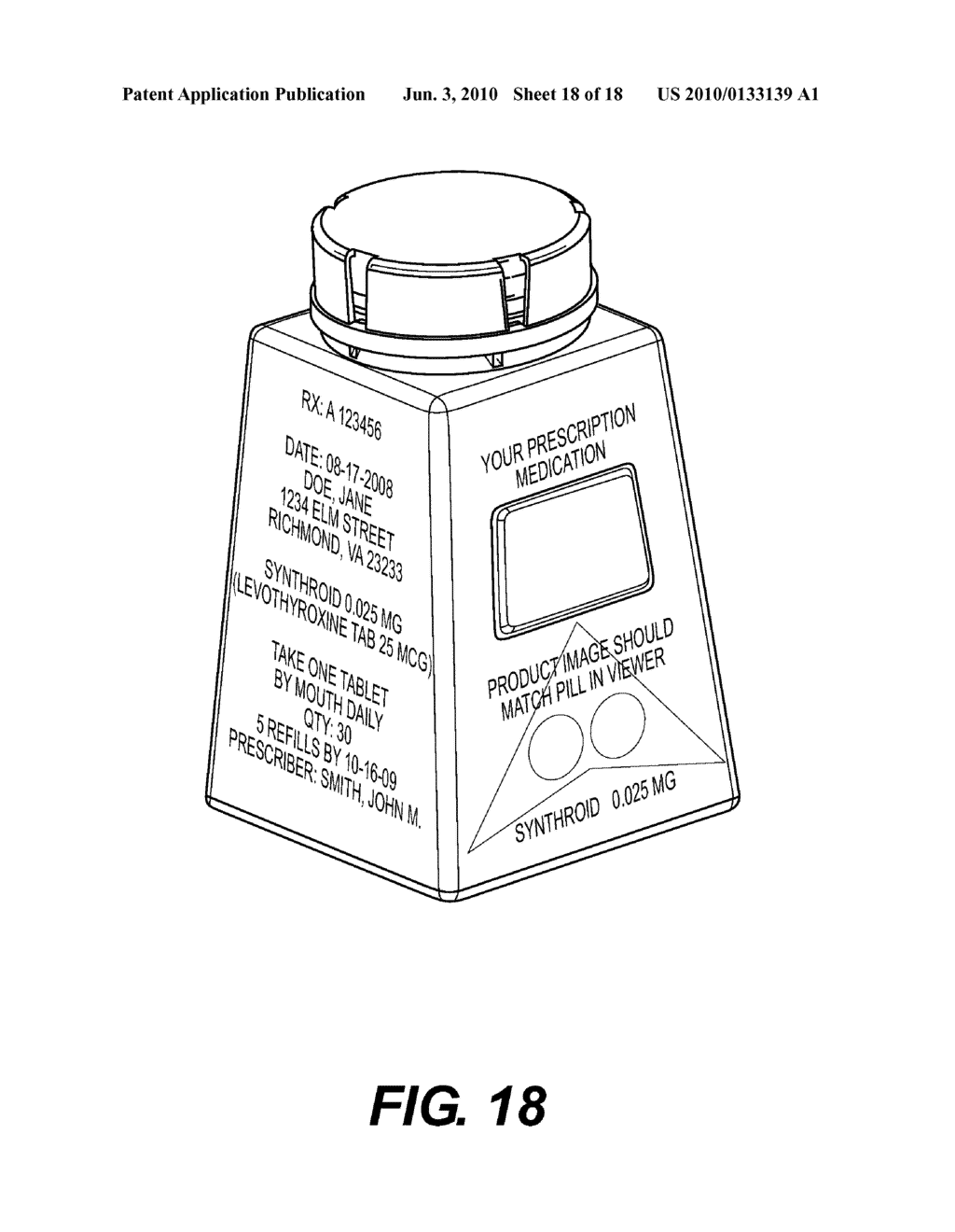 PHARMACY MEDICATION SAFETY BOTTLE WITH PILL VIEWER WINDOW AND LABEL VERIFICATION SYSTEM - diagram, schematic, and image 19