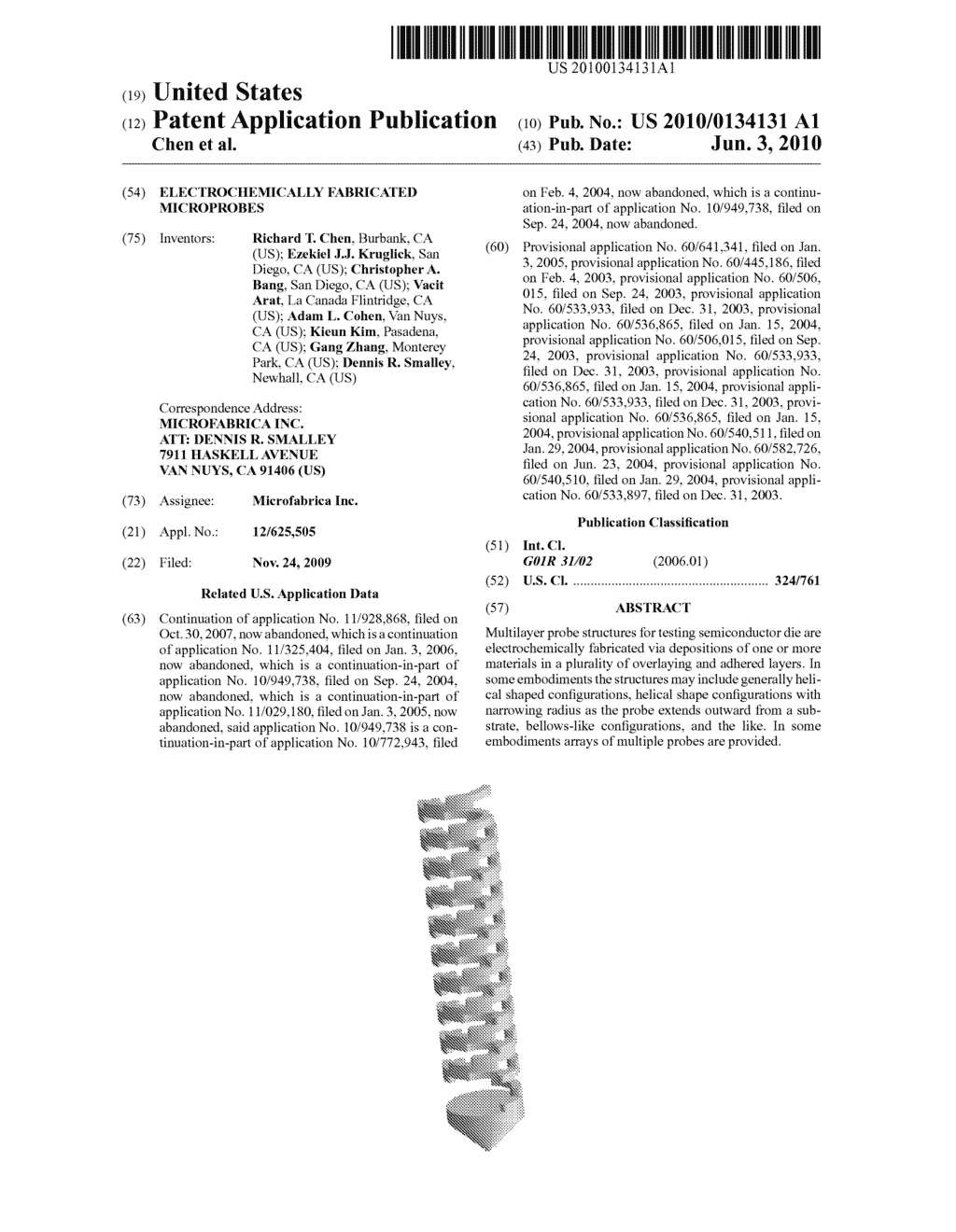 Electrochemically Fabricated Microprobes - diagram, schematic, and image 01