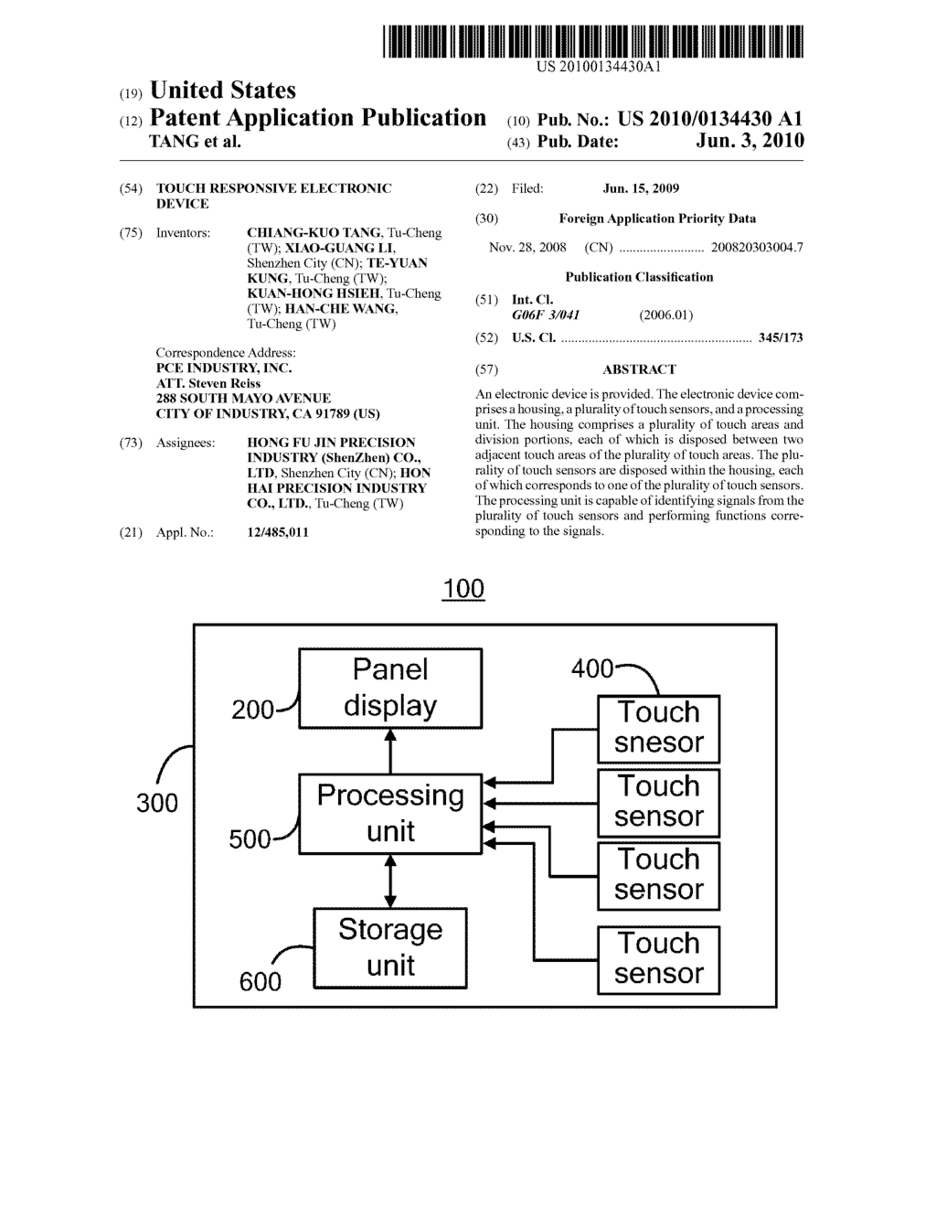 TOUCH RESPONSIVE ELECTRONIC DEVICE - diagram, schematic, and image 01