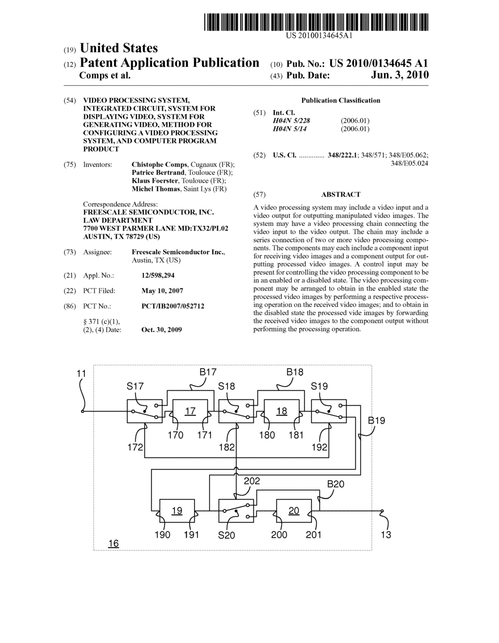 VIDEO PROCESSING SYSTEM, INTEGRATED CIRCUIT, SYSTEM FOR DISPLAYING VIDEO, SYSTEM FOR GENERATING VIDEO, METHOD FOR CONFIGURING A VIDEO PROCESSING SYSTEM, AND COMPUTER PROGRAM PRODUCT - diagram, schematic, and image 01