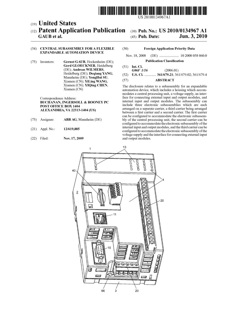 CENTRAL SUBASSEMBLY FOR A FLEXIBLE EXPANDABLE AUTOMATION DEVICE - diagram, schematic, and image 01