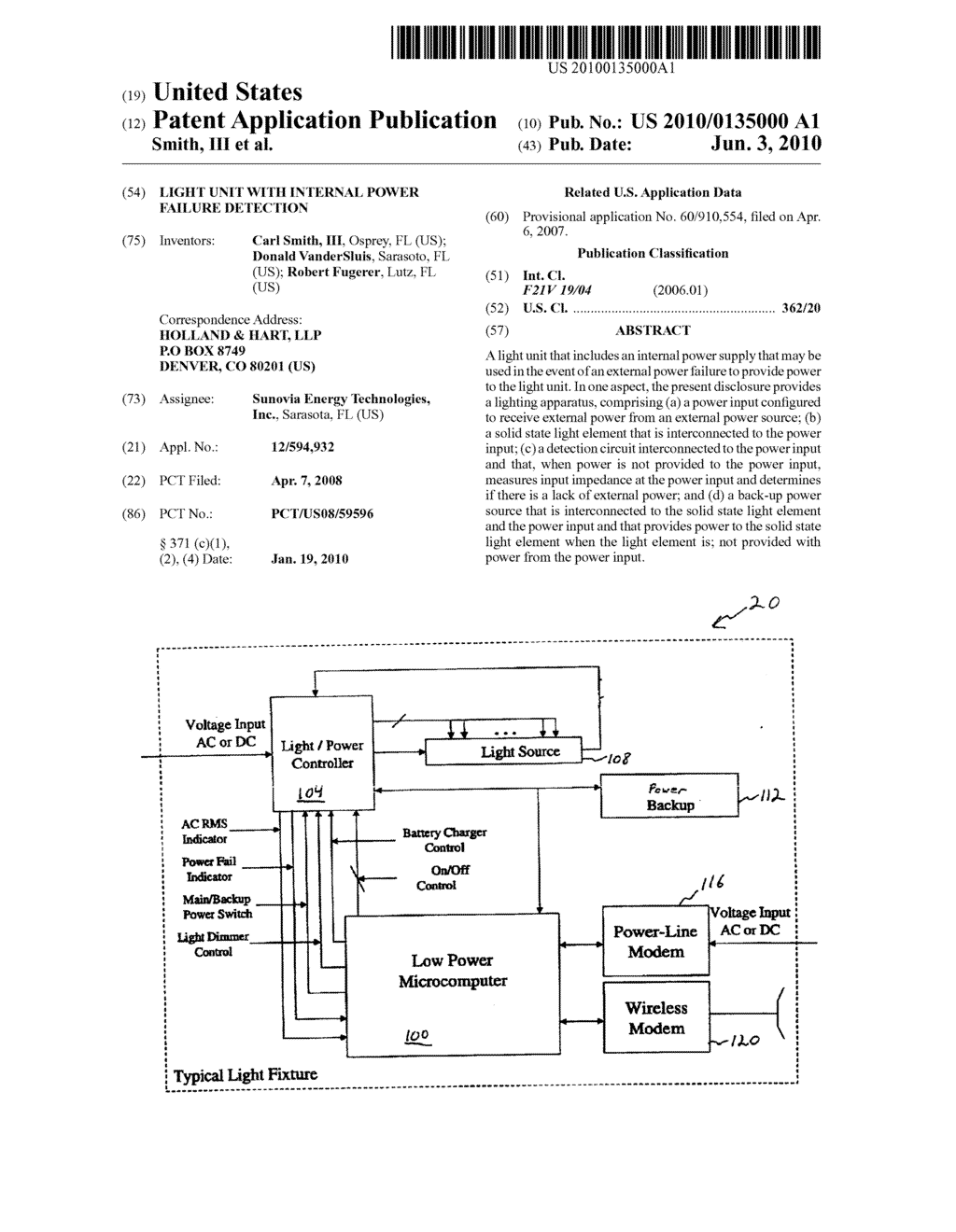 LIGHT UNIT WITH INTERNAL POWER FAILURE DETECTION - diagram, schematic, and image 01