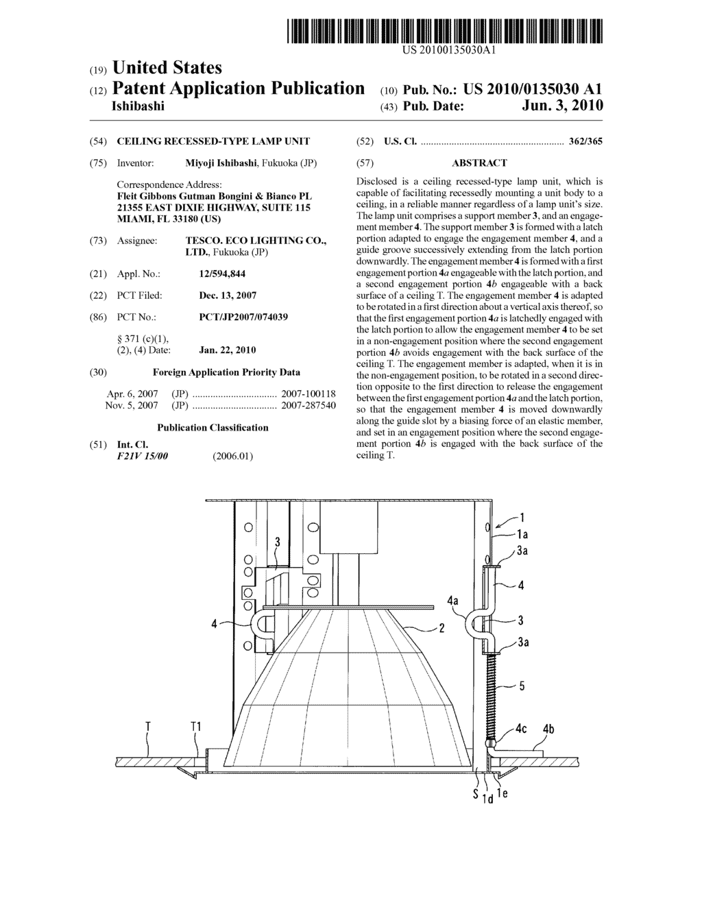 CEILING RECESSED-TYPE LAMP UNIT - diagram, schematic, and image 01