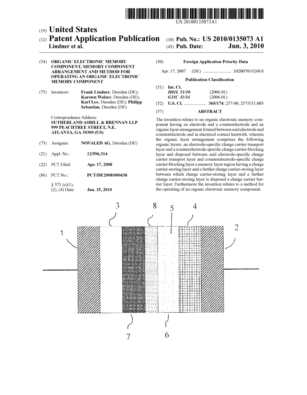 ORGANIC ELECTRONIC MEMORY COMPONENT, MEMORY COMPONENT ARRANGEMENT AND METHOD FOR OPERATING AN ORGANIC ELECTRONIC MEMORY COMPONENT - diagram, schematic, and image 01