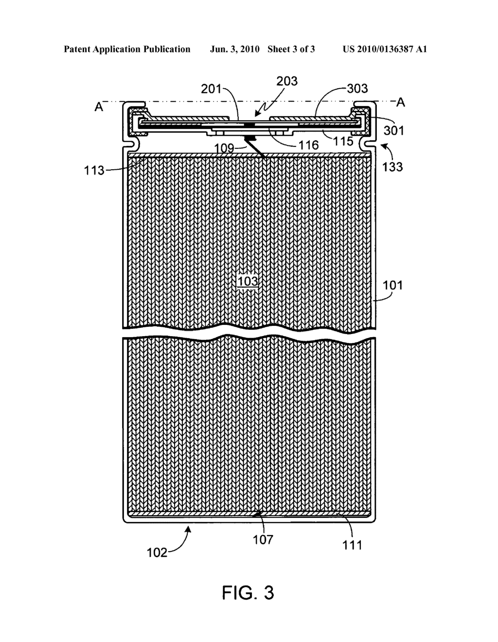 Cell cap assembly with recessed terminal and enlarged insulating gasket - diagram, schematic, and image 04