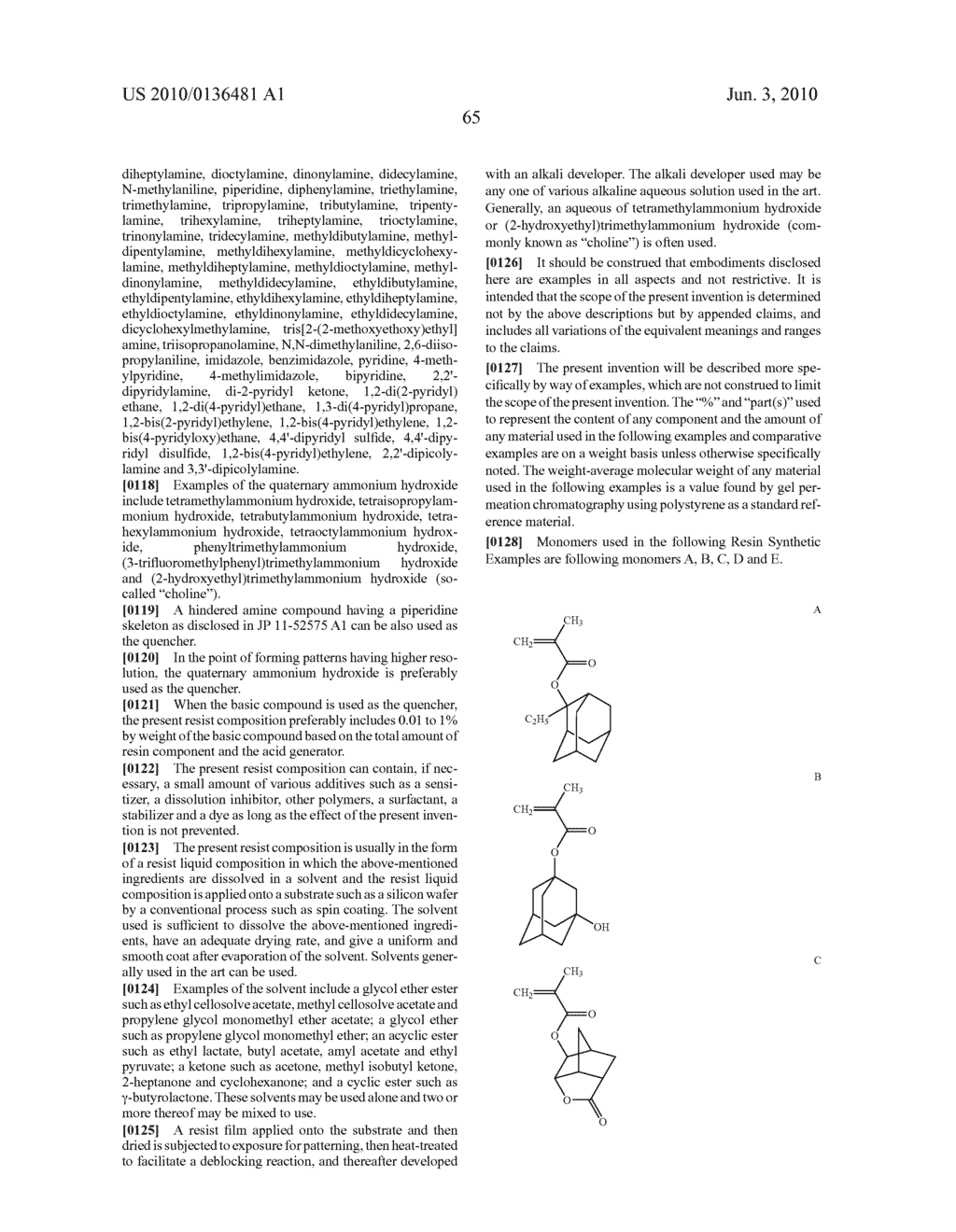 RESIST COMPOSITION - diagram, schematic, and image 66