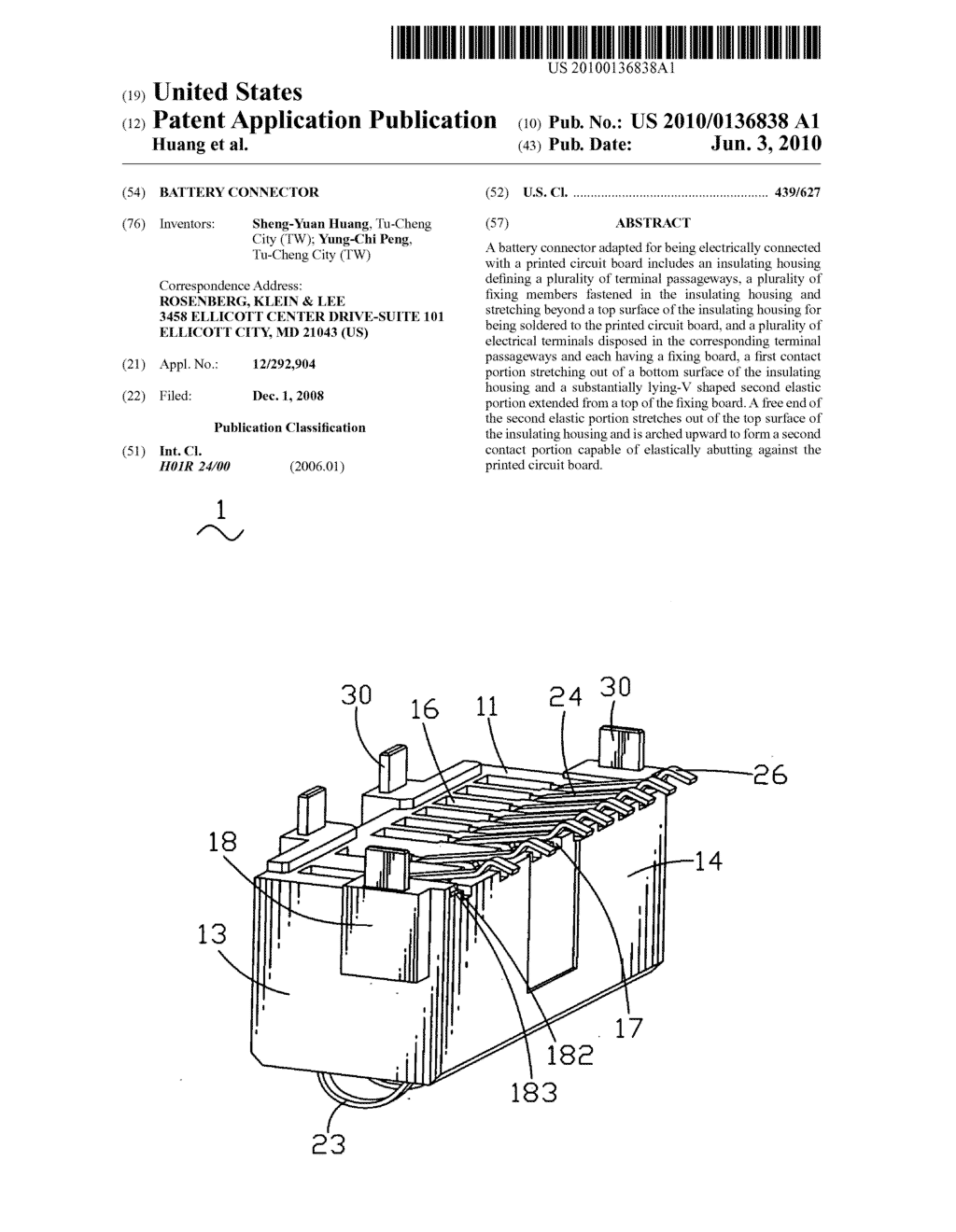 BATTERY CONNECTOR - diagram, schematic, and image 01