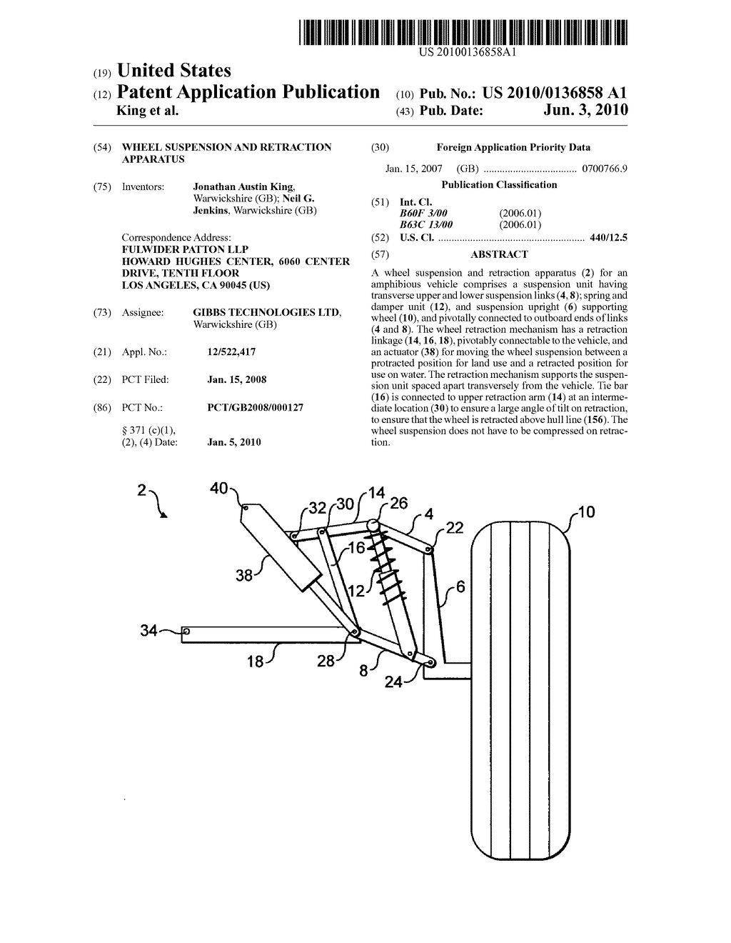 WHEEL SUSPENSION AND RETRACTION APPARATUS - diagram, schematic, and image 01