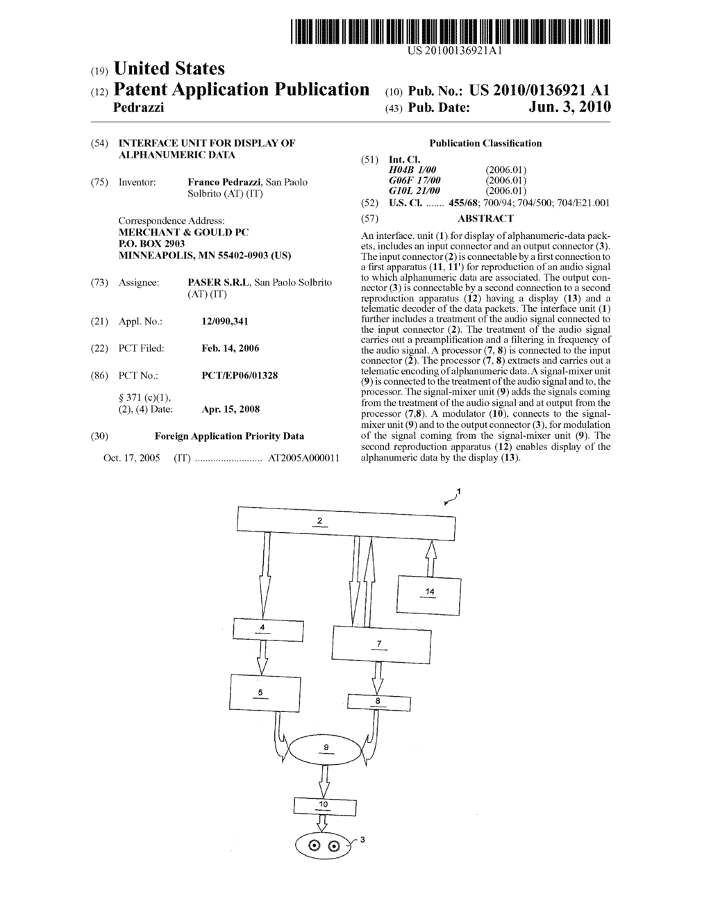 INTERFACE UNIT FOR DISPLAY OF ALPHANUMERIC DATA - diagram, schematic, and image 01