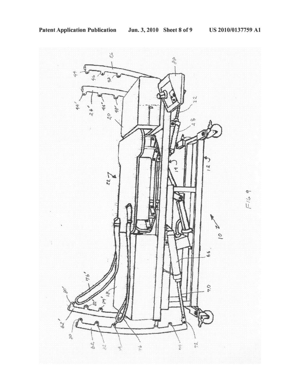 Traction bed with vibrator assembly - diagram, schematic, and image 09