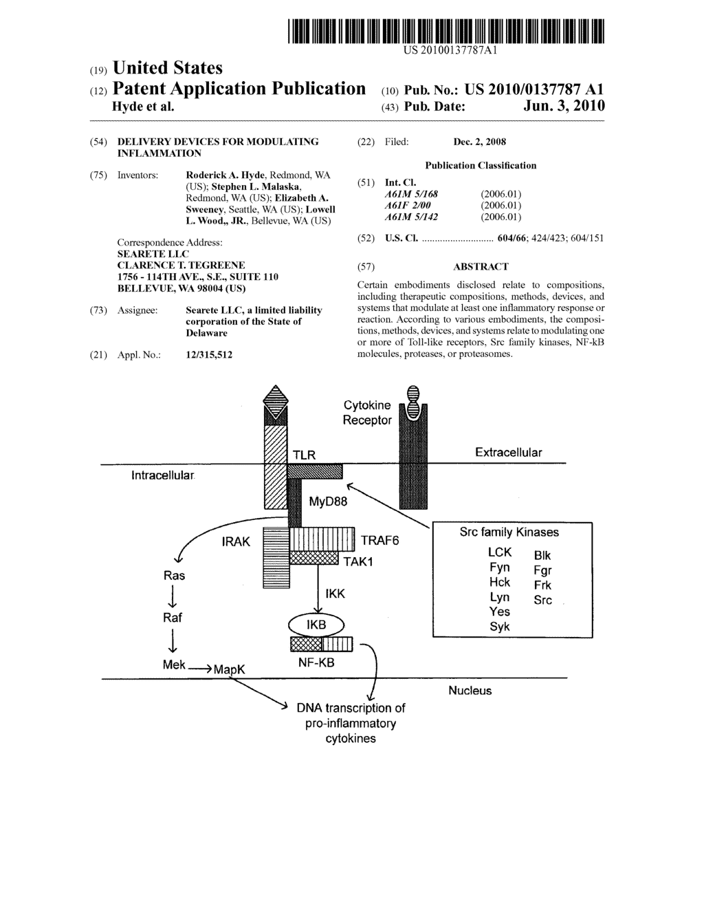 Delivery devices for modulating inflammation - diagram, schematic, and image 01