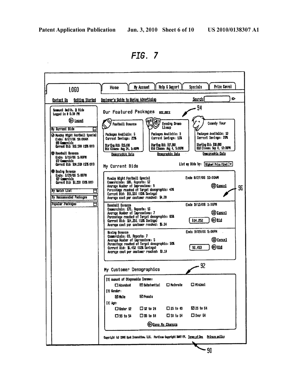 SYSTEM AND METHOD FOR AUCTIONING ADVERTISING PACKAGES - diagram, schematic, and image 07