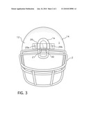 Helmet-mounted mouth guard holder diagram and image