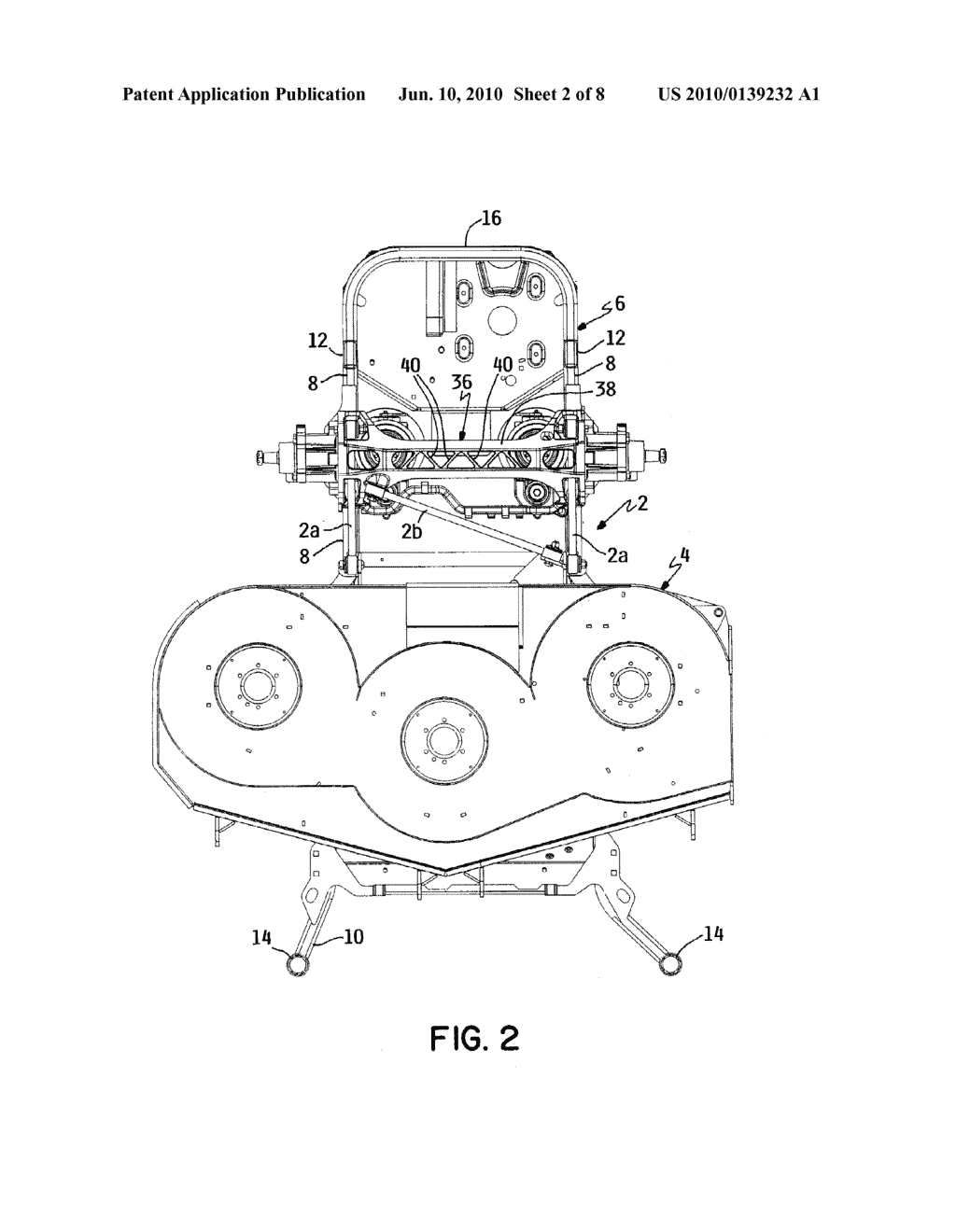 MOWER FRAME WITH COMPACT MOUNTING FOR DUAL HYDRAULIC PUMP/MOTOR ASSEMBLIES - diagram, schematic, and image 03