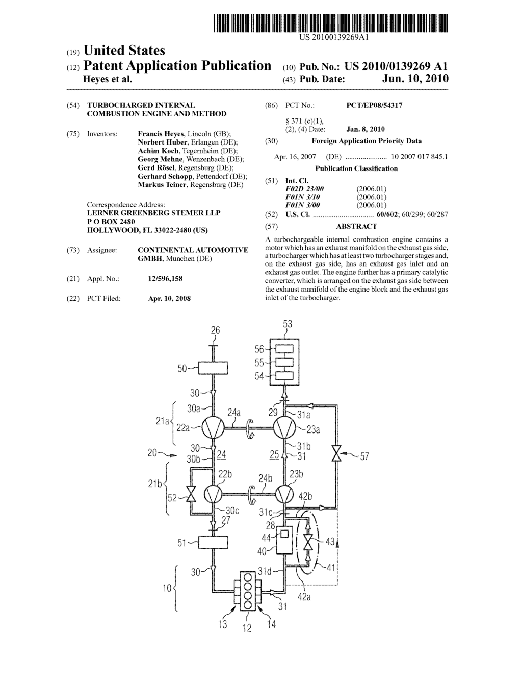 TURBOCHARGED INTERNAL COMBUSTION ENGINE AND METHOD - diagram, schematic, and image 01