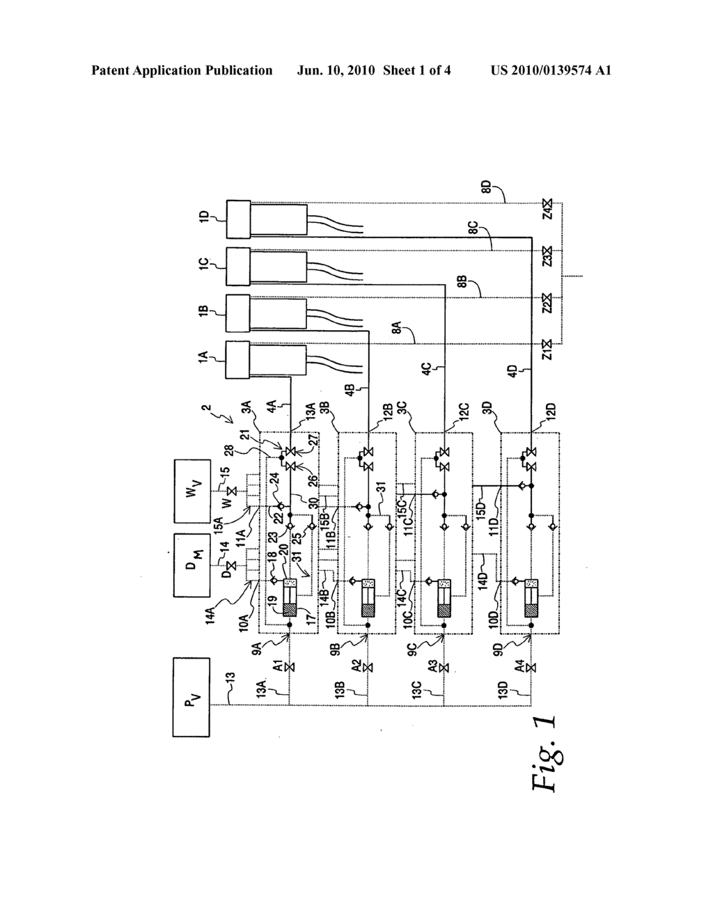 Method and device for automatically bringing a fluid into contact with the teats of an animal - diagram, schematic, and image 02