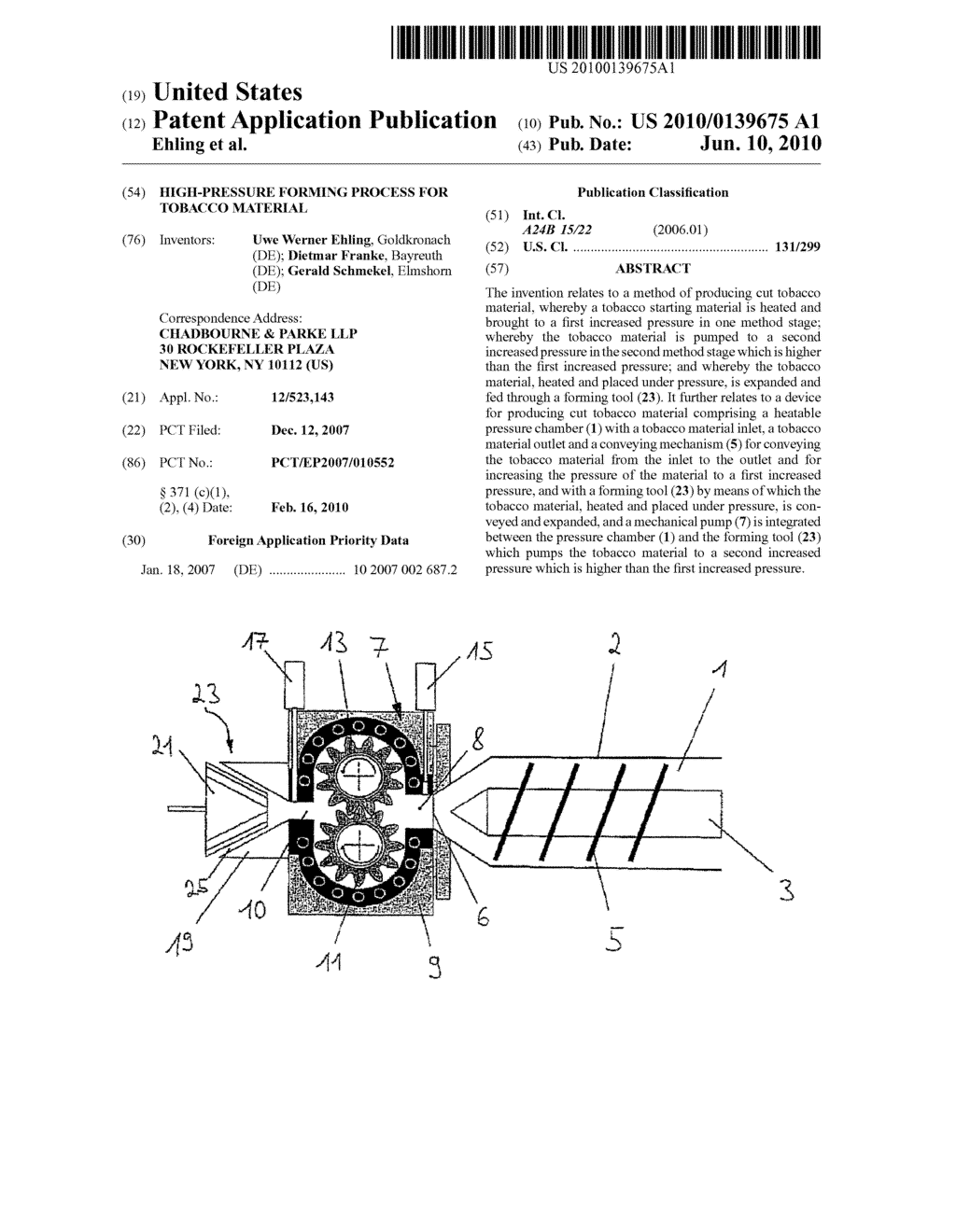 High-pressure forming process for tobacco material - diagram, schematic, and image 01