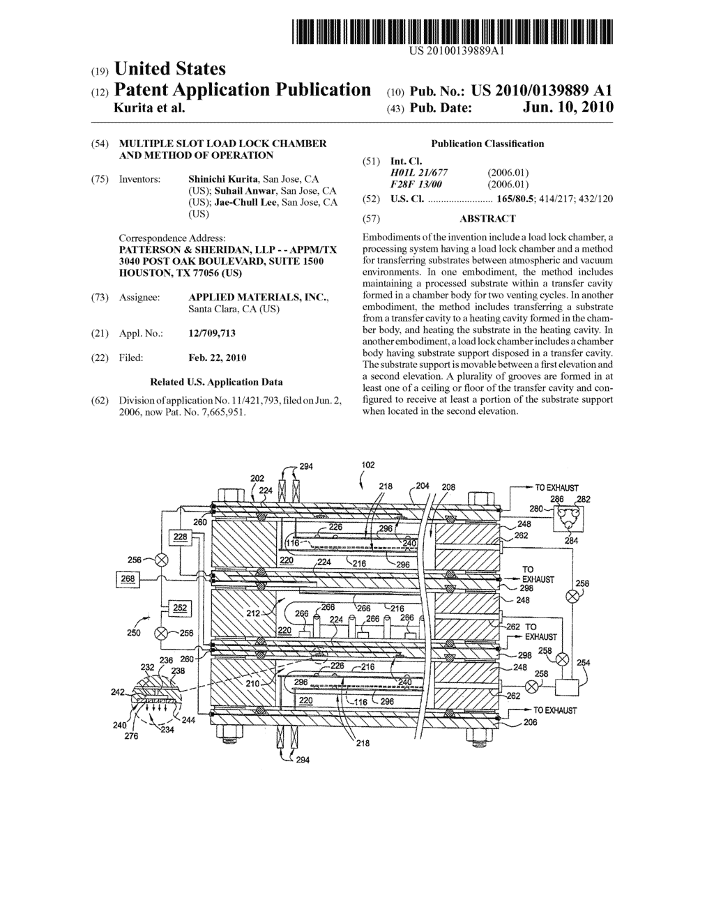 Multiple Slot Load Lock Chamber and Method of Operation - diagram, schematic, and image 01