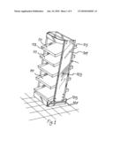 SHELVING SECTION PIVOTABLE BETWEEN A DISPLAY AND A REFILL POSITION diagram and image