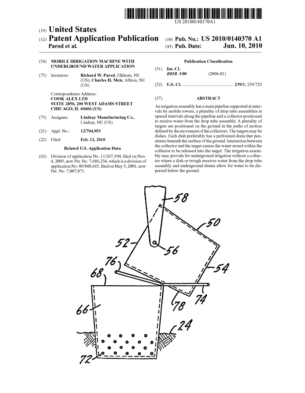 Mobile Irrigation Machine With Underground Water Application - diagram, schematic, and image 01