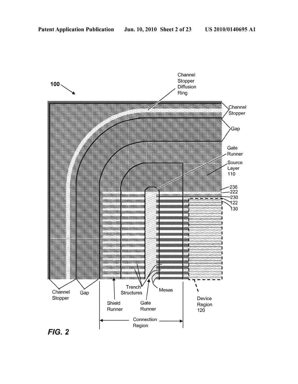 Trench-Based Power Semiconductor Devices With Increased Breakdown Voltage Characteristics - diagram, schematic, and image 03