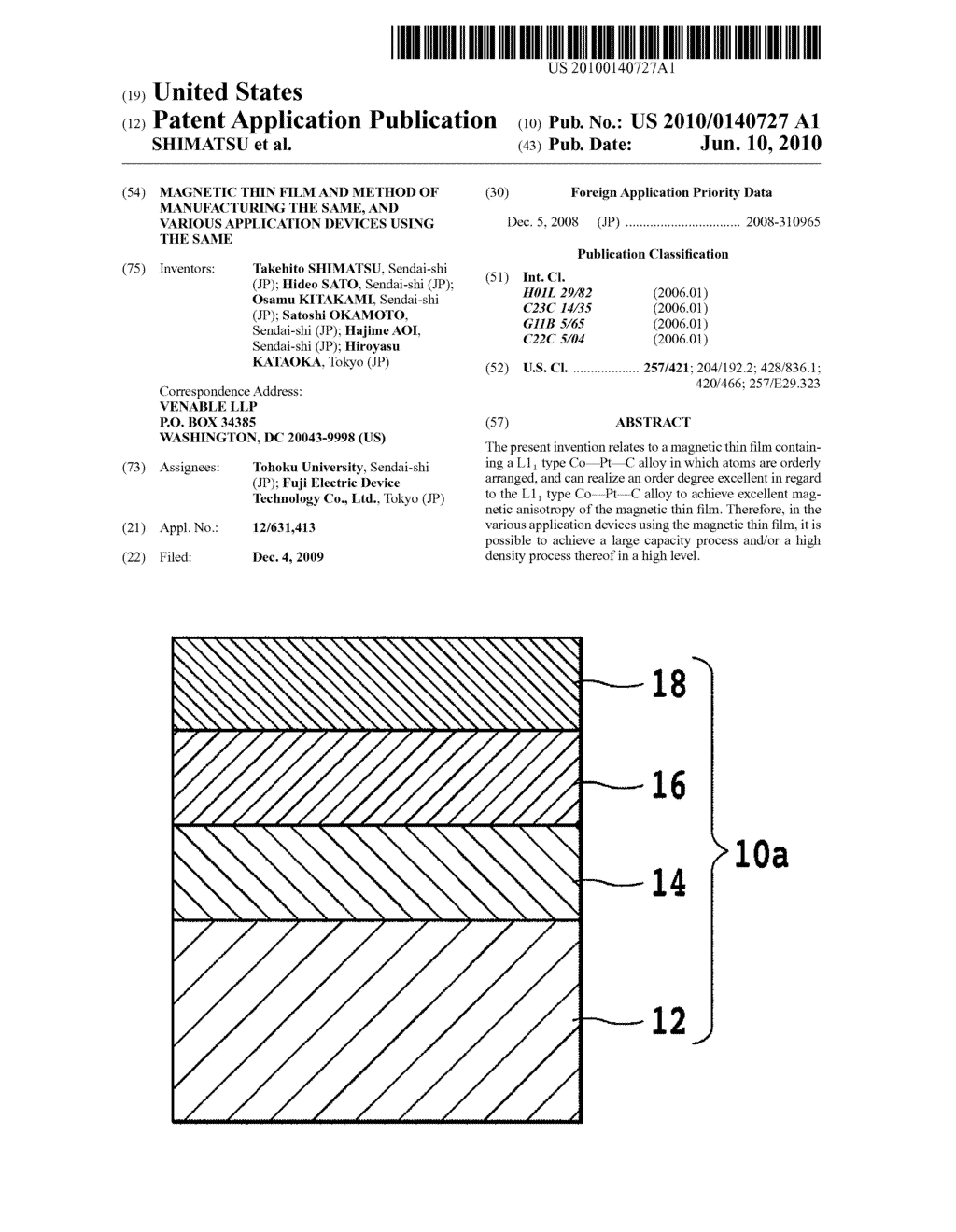 MAGNETIC THIN FILM AND METHOD OF MANUFACTURING THE SAME, AND VARIOUS APPLICATION DEVICES USING THE SAME - diagram, schematic, and image 01